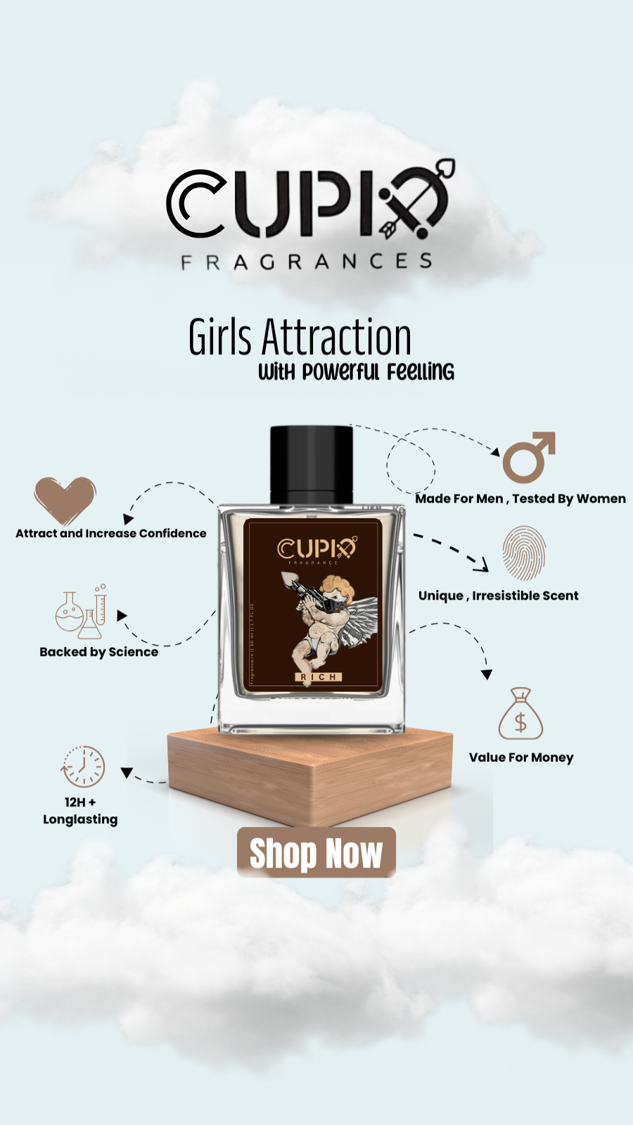 CUPID RICH FRAGRANCE ORIGINAL Cologne for Men , Long Lasting Fragrances 50ML (20)